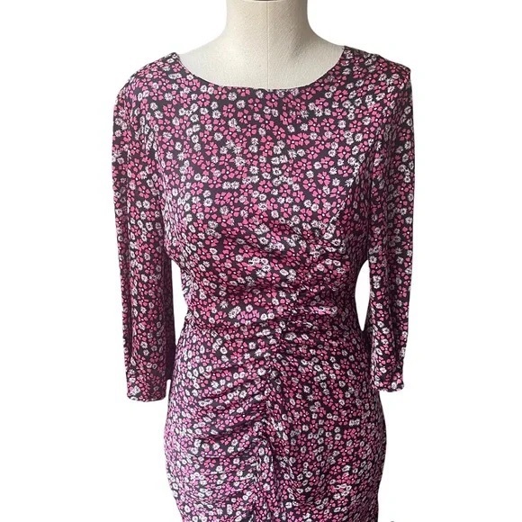 ZARA - FLORAL PRINT RUCHED DRESS - Picture 6 of 12